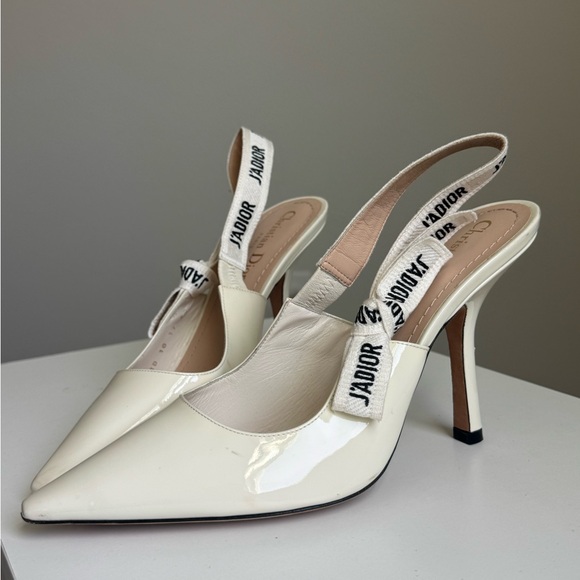 Dior Shoes - Christian Dior J’Adior Slingback Pumps Size 39 | Cream Patent Leather